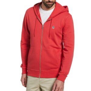 Original Penguin Men's Hoodie Jacket 4XLT Slim Fit Full Zip Rococco Red NWT
